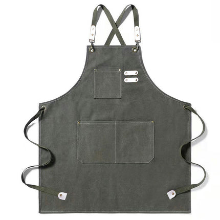 Chef Apron, Cotton Canvas Gardening Apron with Large Pockets for Men and Women,Duty Adjustable Garden Apron