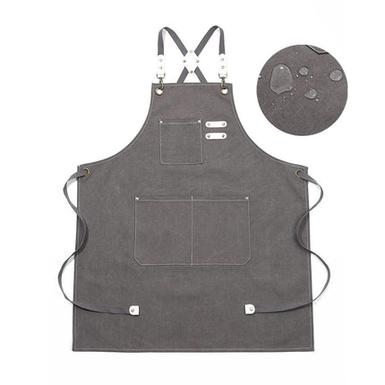 Chef Apron, Cotton Canvas Gardening Apron with Large Pockets for Men and Women,Duty Adjustable Garden Apron