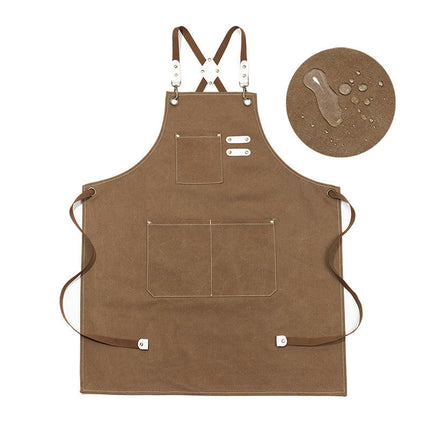 Chef Apron, Cotton Canvas Gardening Apron with Large Pockets for Men and Women,Duty Adjustable Garden Apron