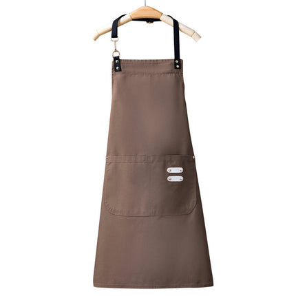 Bib Apron, Adjustable with 2 Pockets, Water and Oil Resistant, Cooking Kitchen Chef Apron for Women Men