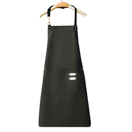 Bib Apron, Adjustable with 2 Pockets, Water and Oil Resistant, Cooking Kitchen Chef Apron for Women Men