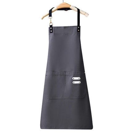 Bib Apron, Adjustable with 2 Pockets, Water and Oil Resistant, Cooking Kitchen Chef Apron for Women Men