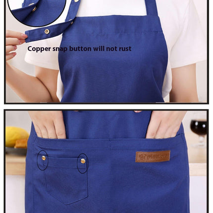 Aprons for Men and Women with Adjustable Straps and Large Pockets, Canvas Cooking Kitchen Chef Bib Apron