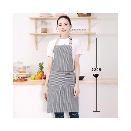 Adjustable Bib Apron with 2 Pockets Cooking Kitchen Cotton Aprons for Women Men Chef Restaurant