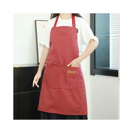 Adjustable Bib Apron with 2 Pockets Cooking Kitchen Cotton Aprons for Women Men Chef Restaurant