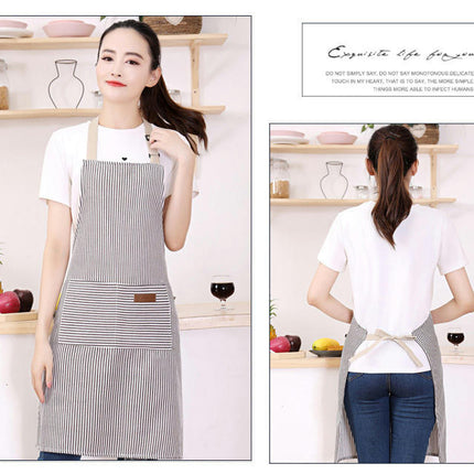 Adjustable Bib Apron with 2 Pockets Cooking Kitchen Cotton Aprons for Women Men Chef Restaurant