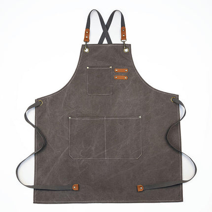 Men's and Women's Cross Back Chef Cooking Aprons with Pockets-Men's Heavy Duty Work Aprons