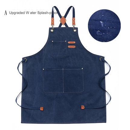 Men's and Women's Cross Back Chef Cooking Aprons with Pockets-Men's Heavy Duty Work Aprons