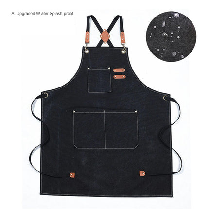 Men's and Women's Cross Back Chef Cooking Aprons with Pockets-Men's Heavy Duty Work Aprons