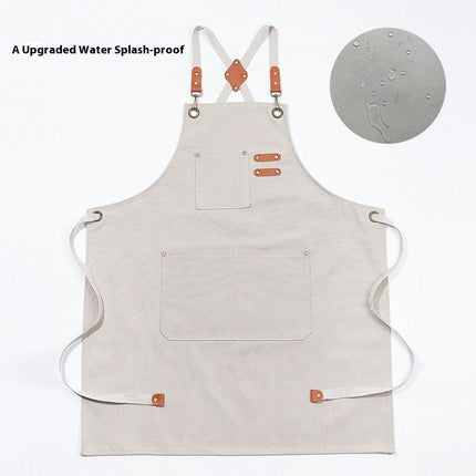 Men's and Women's Cross Back Chef Cooking Aprons with Pockets-Men's Heavy Duty Work Aprons