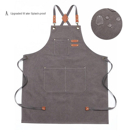 Men's and Women's Cross Back Chef Cooking Aprons with Pockets-Men's Heavy Duty Work Aprons