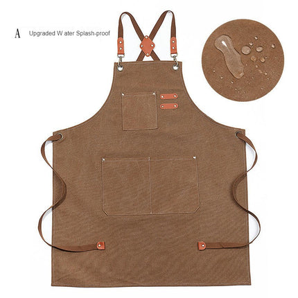 Men's and Women's Cross Back Chef Cooking Aprons with Pockets-Men's Heavy Duty Work Aprons