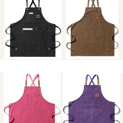 Men's and Women's Cross Back Chef Cooking Aprons with Pockets-Men's Heavy Duty Work Aprons