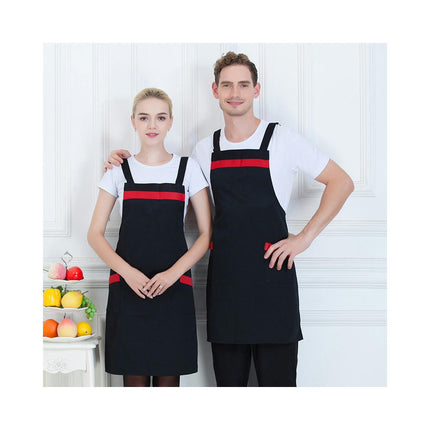 2 Pack Aprons with 2 Pockets Kitchen Cooking Restaurant BBQ Aprons for Men Women