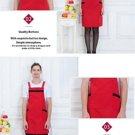 2 Pack Aprons with 2 Pockets Kitchen Cooking Restaurant BBQ Aprons for Men Women