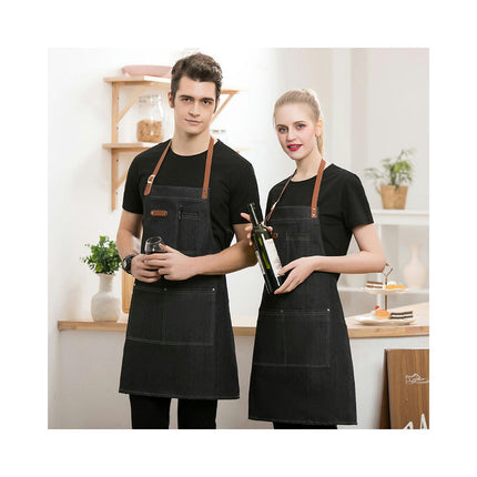 2 Pack Adjustable Halter Aprons, 2 Large Pockets, Men and Women Chef Couple BBQ Painting Aprons