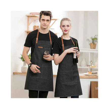 2 Pack Adjustable Halter Aprons, 2 Large Pockets, Men and Women Chef Couple BBQ Painting Aprons