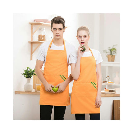 2 Pack Aprons - Solid Aprons with Pockets for Kitchen Cooking Restaurant BBQ Painting Making