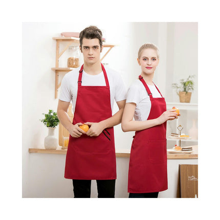 2 Pack Aprons - Solid Aprons with Pockets for Kitchen Cooking Restaurant BBQ Painting Making