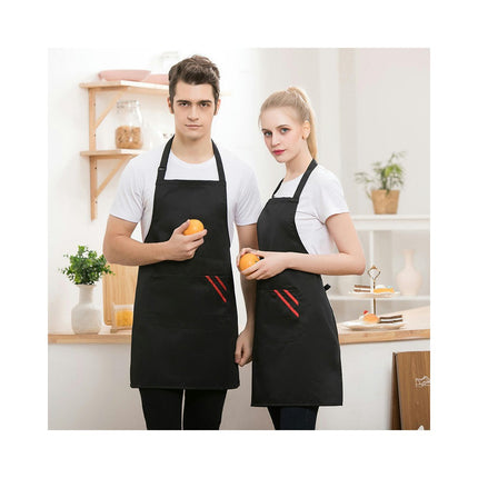 2 Pack Aprons - Solid Aprons with Pockets for Kitchen Cooking Restaurant BBQ Painting Making