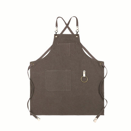 Canvas Aprons for Men Chef Apron, BBQ Cooking  Work Apron with Large Pockets