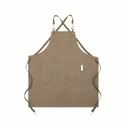 Canvas Aprons for Men Chef Apron, BBQ Cooking  Work Apron with Large Pockets