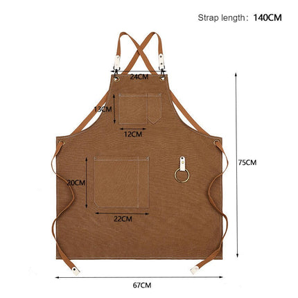 Canvas Aprons for Men Chef Apron, BBQ Cooking  Work Apron with Large Pockets