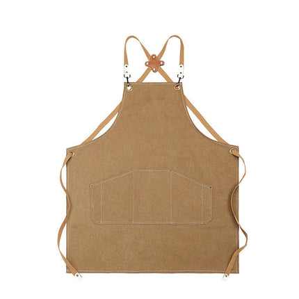 Aprons for Men Women with Pockets, Cotton Canvas Cross Back Heavy Duty Adjustable Work Apron