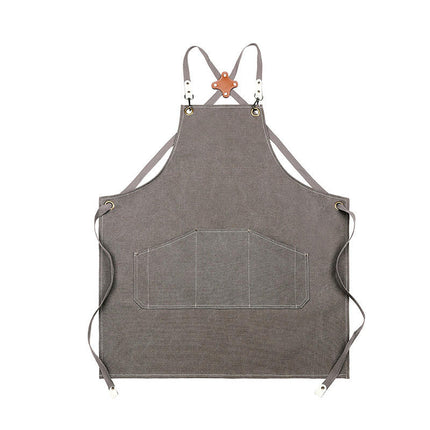 Aprons for Men Women with Pockets, Cotton Canvas Cross Back Heavy Duty Adjustable Work Apron