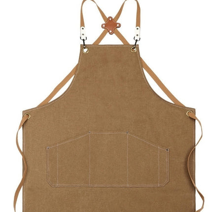 Aprons for Men Women with Pockets, Cotton Canvas Cross Back Heavy Duty Adjustable Work Apron