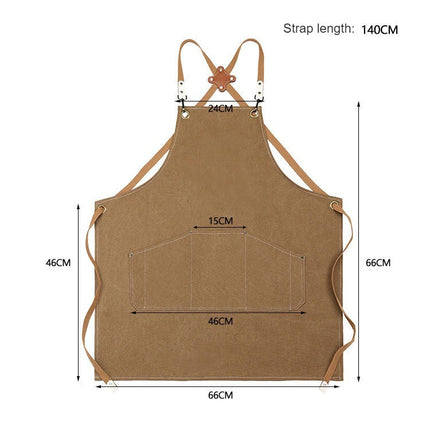 Aprons for Men Women with Pockets, Cotton Canvas Cross Back Heavy Duty Adjustable Work Apron