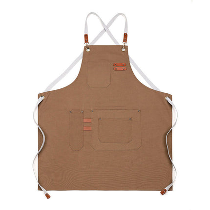 Cross Back Chef Apron for Men & Women with Pockets, Cooking Aprons, Men's Heavy Duty Work Aprons