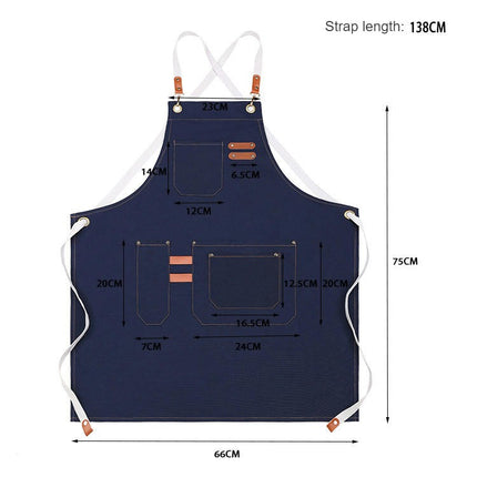 Cross Back Chef Apron for Men & Women with Pockets, Cooking Aprons, Men's Heavy Duty Work Aprons