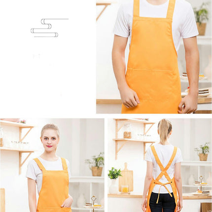 2 PCS Plain Bib Aprons - with 2 Pockets for Kitchen Cooking Restaurant BBQ Painting Crafting