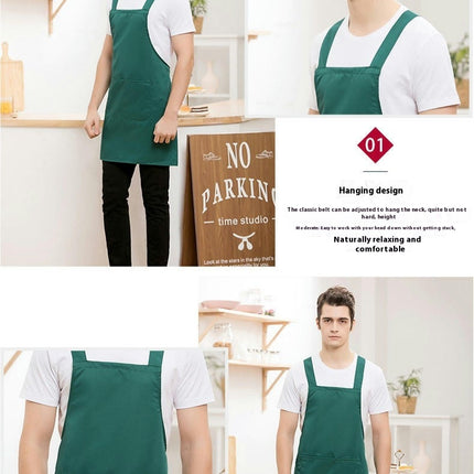 2 PCS Plain Bib Aprons - with 2 Pockets for Kitchen Cooking Restaurant BBQ Painting Crafting