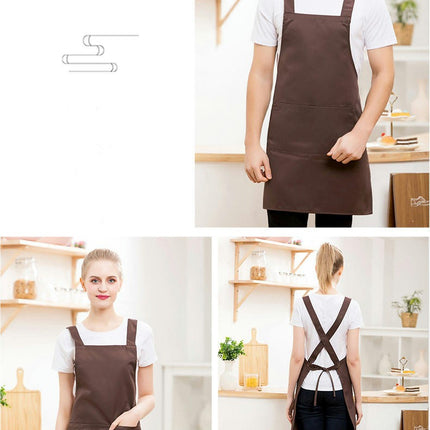 2 PCS Plain Bib Aprons - with 2 Pockets for Kitchen Cooking Restaurant BBQ Painting Crafting