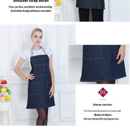 Unisex Adjustable Bib Denim Apron Cooking Apron for Kitchen and Home