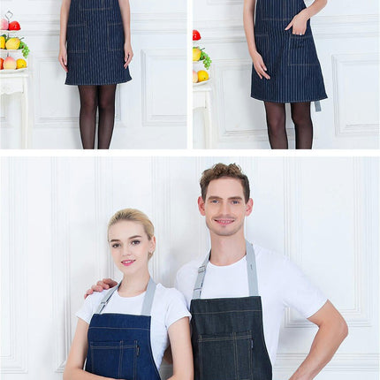 Unisex Adjustable Bib Denim Apron Cooking Apron for Kitchen and Home