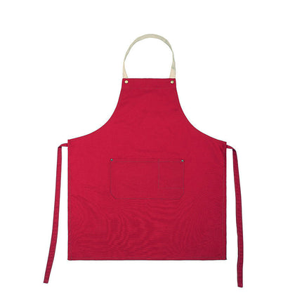 Women's Men's Aprons with Pockets Waterproof Kitchen Restaurant Waiter Halter Apron