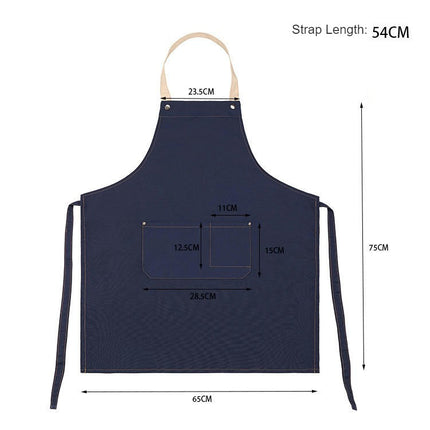 Women's Men's Aprons with Pockets Waterproof Kitchen Restaurant Waiter Halter Apron