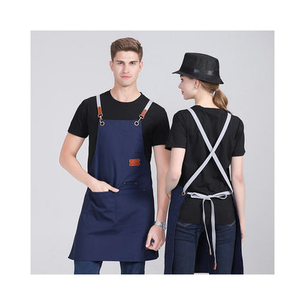 2 Pack Chef Apron for Men Waitress Canvas Server Apron with Pockets Water Resistant Bib Apron