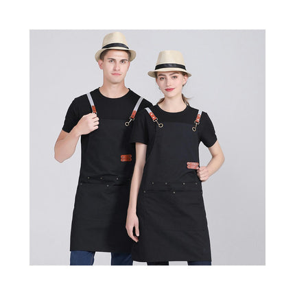 2 Pack Chef Apron for Men Waitress Canvas Server Apron with Pockets Water Resistant Bib Apron