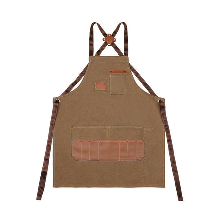 Cross Back Chef Apron for Men with Pockets, Cooking Aprons, Heavy Duty Work Aprons.