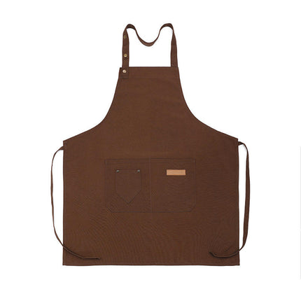 Apron for Men Women with Adjustable Straps and Large Pockets, Canvas Cooking Kitchen Aprons Waterproof