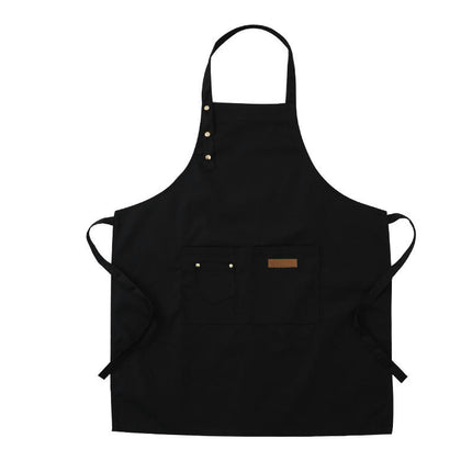 Apron for Men Women with Adjustable Straps and Large Pockets, Canvas Cooking Kitchen Aprons Waterproof