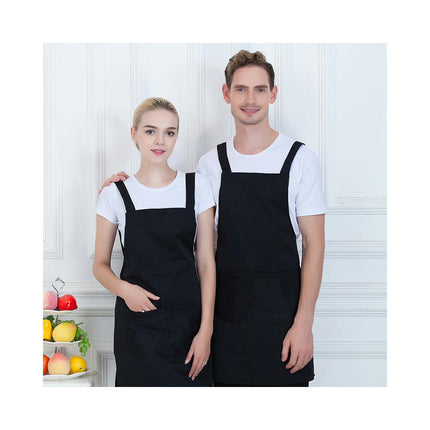 2 Pack Solid Color Bib Apron-Apron with 2 Pockets for Kitchen Cooking Restaurant BBQ Painting Craft