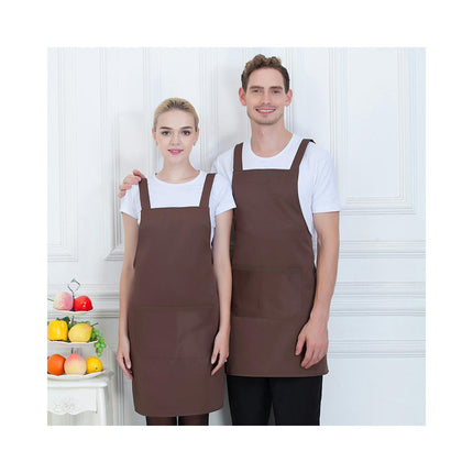 2 Pack Solid Color Bib Apron-Apron with 2 Pockets for Kitchen Cooking Restaurant BBQ Painting Craft