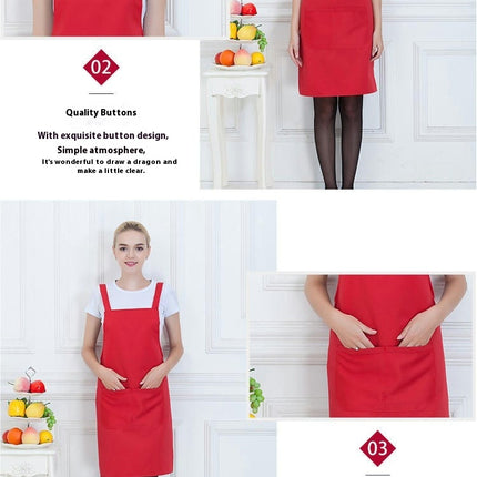 2 Pack Solid Color Bib Apron-Apron with 2 Pockets for Kitchen Cooking Restaurant BBQ Painting Craft