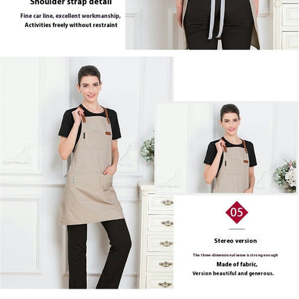 2-pack Aprons for Women Men with Long Cross Back Straps and Large Pockets Canvas Bib Aprons