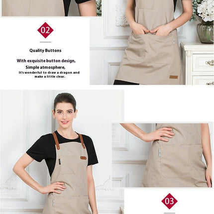 2-pack Aprons for Women Men with Long Cross Back Straps and Large Pockets Canvas Bib Aprons